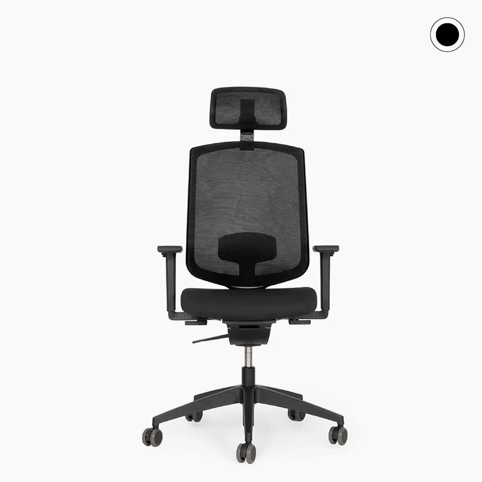 lento-laboro-einsteiger-b-rostuhl-mit-kopfst-tze-schwarz-netz image 1