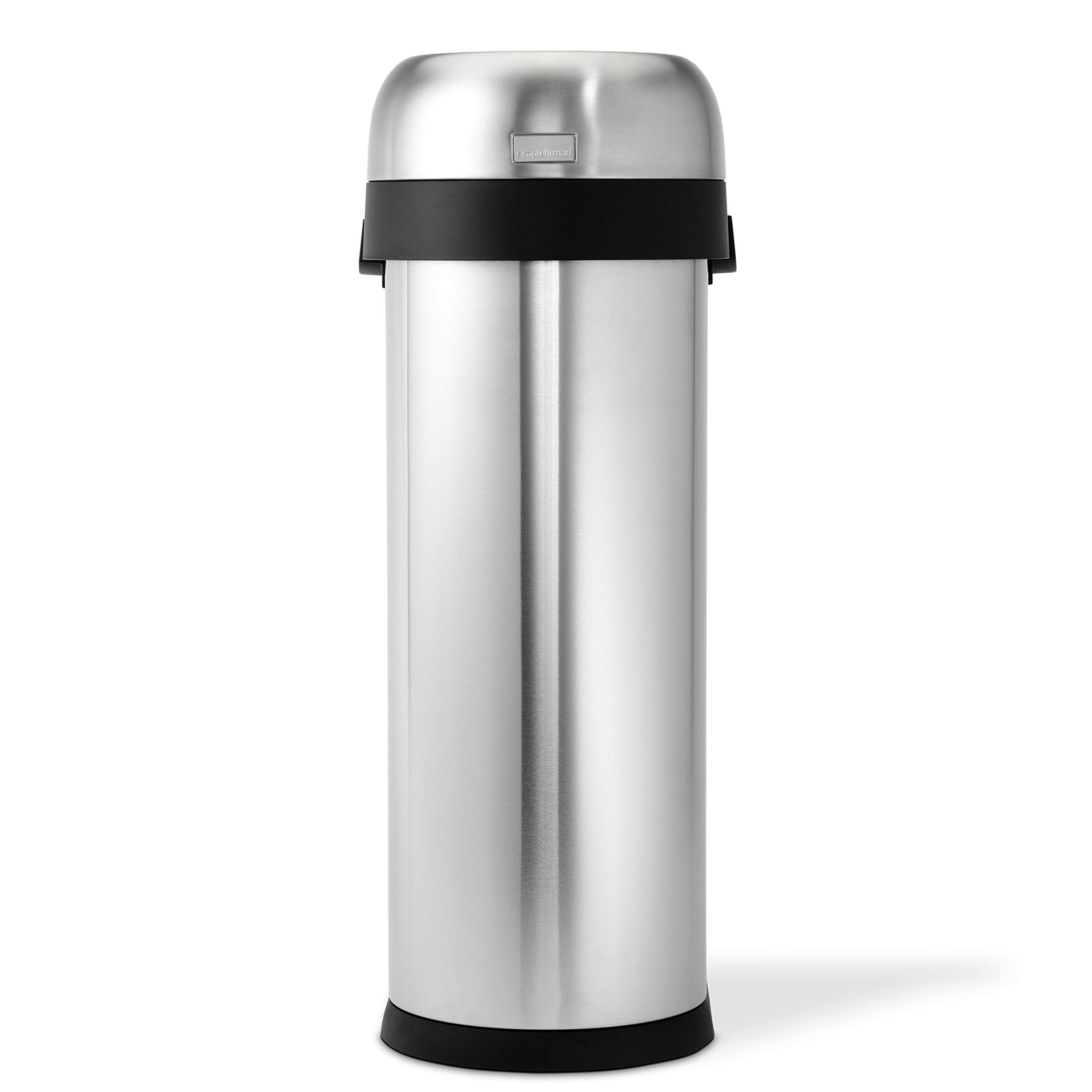 simplehuman-50-liter-schmaler-offener-abfalleimer-edelstahl-oval image 3