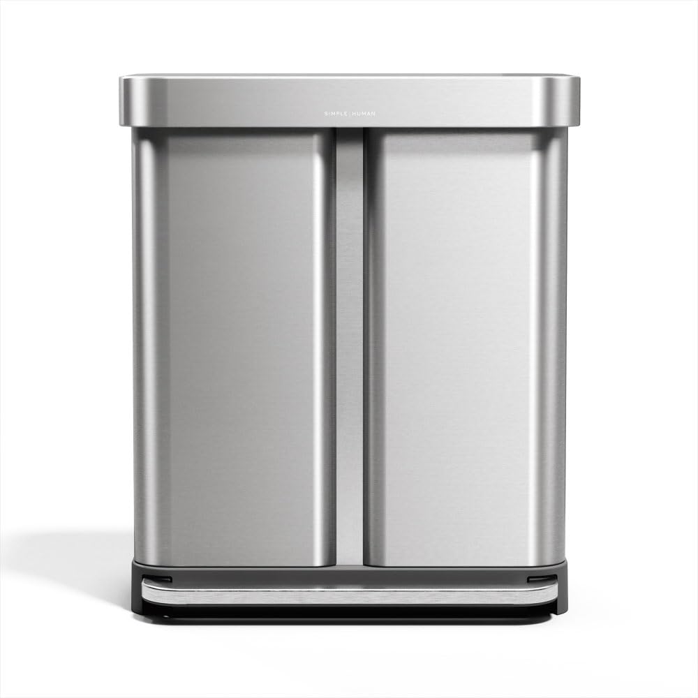 simplehuman-cw2209-treteimer-58l-edelstahl-doppelfach image 1