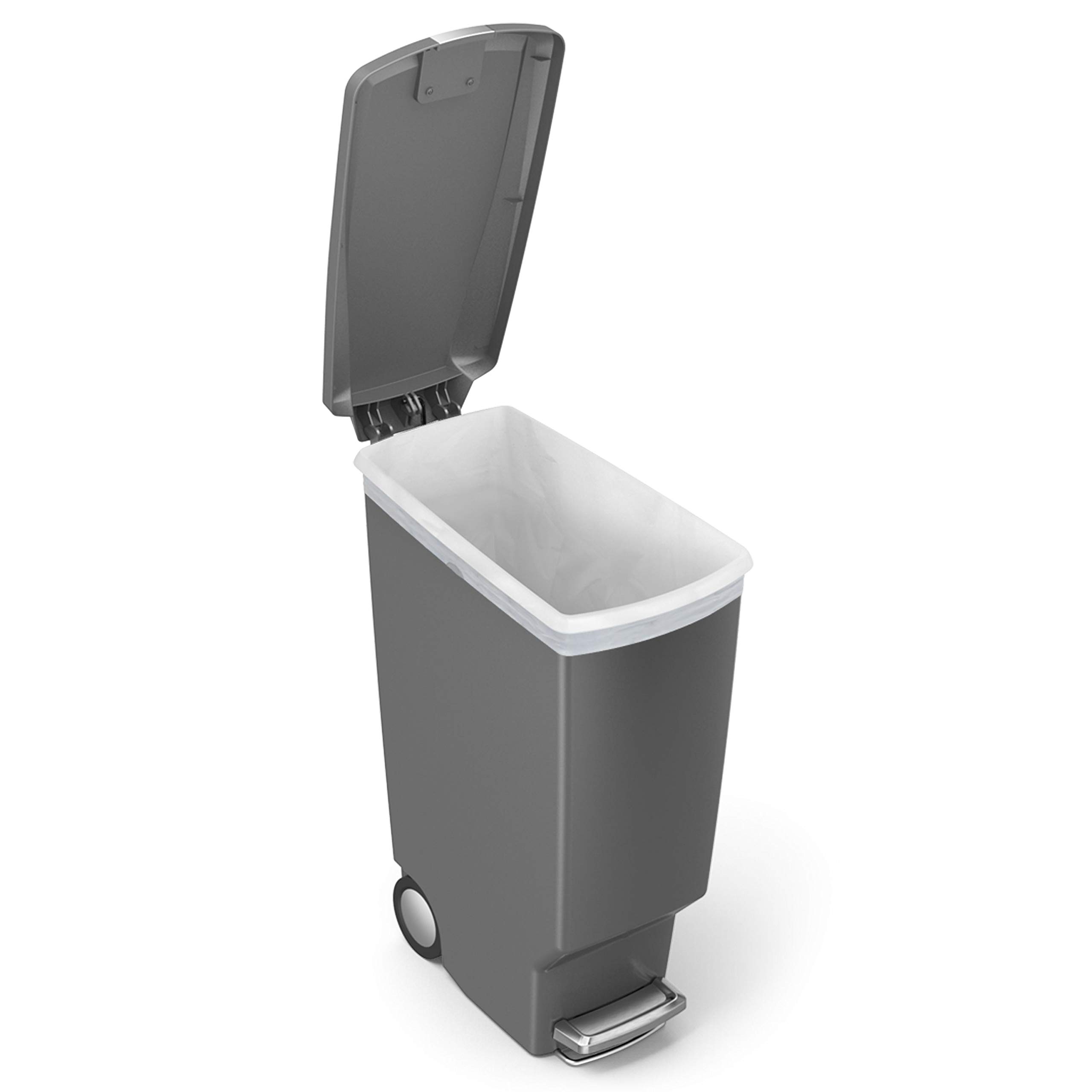simplehuman-treteimer-cw1363-40l-grau-schmal-m-lltrennung image 4