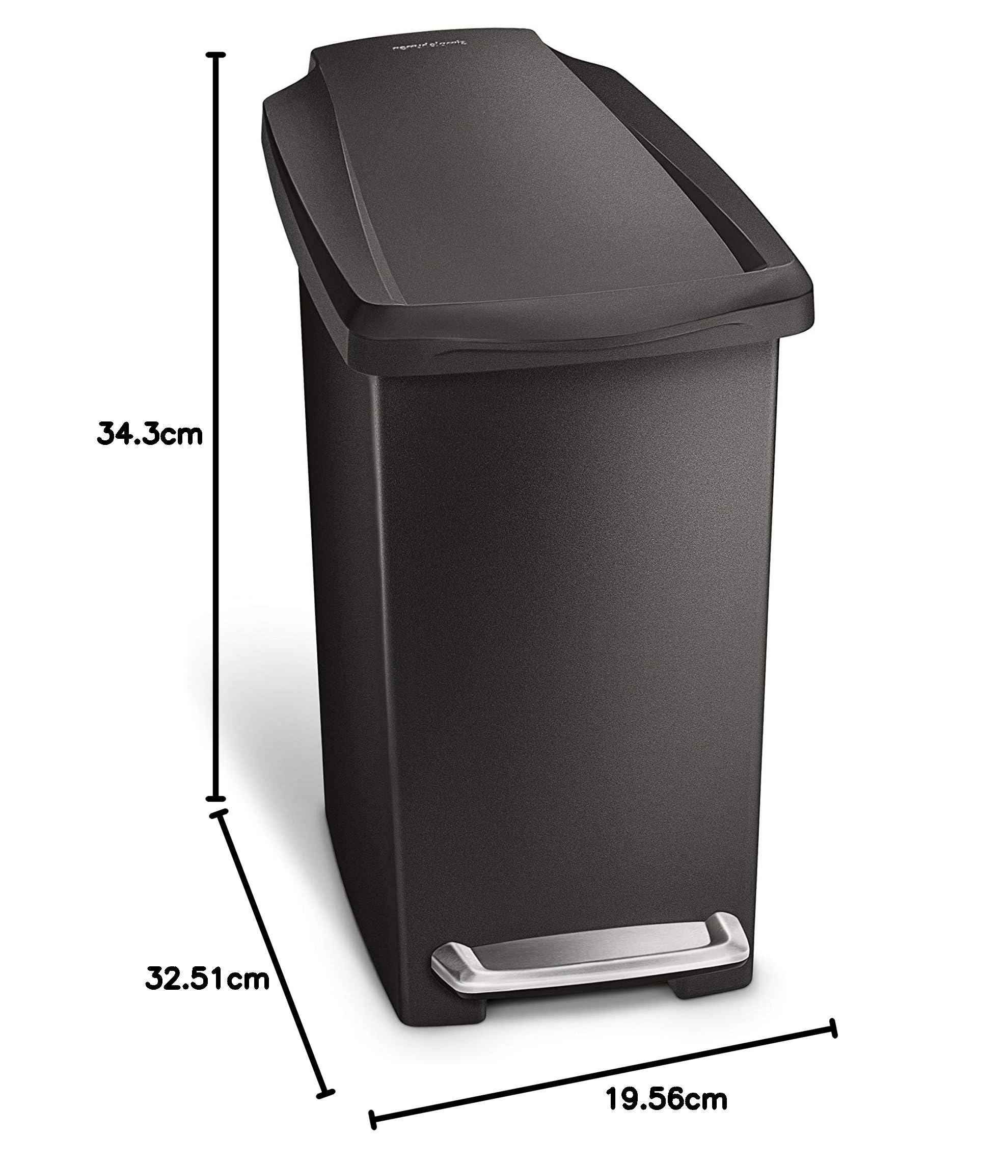 simplehuman-treteimer-cw1329-10-l-schwarzer-kunststoff-schmal image 4