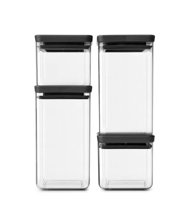 brabantia-tasty-vorratsdose-eckig-4er-set-dunkelgrau-0-7-1-6l image 1