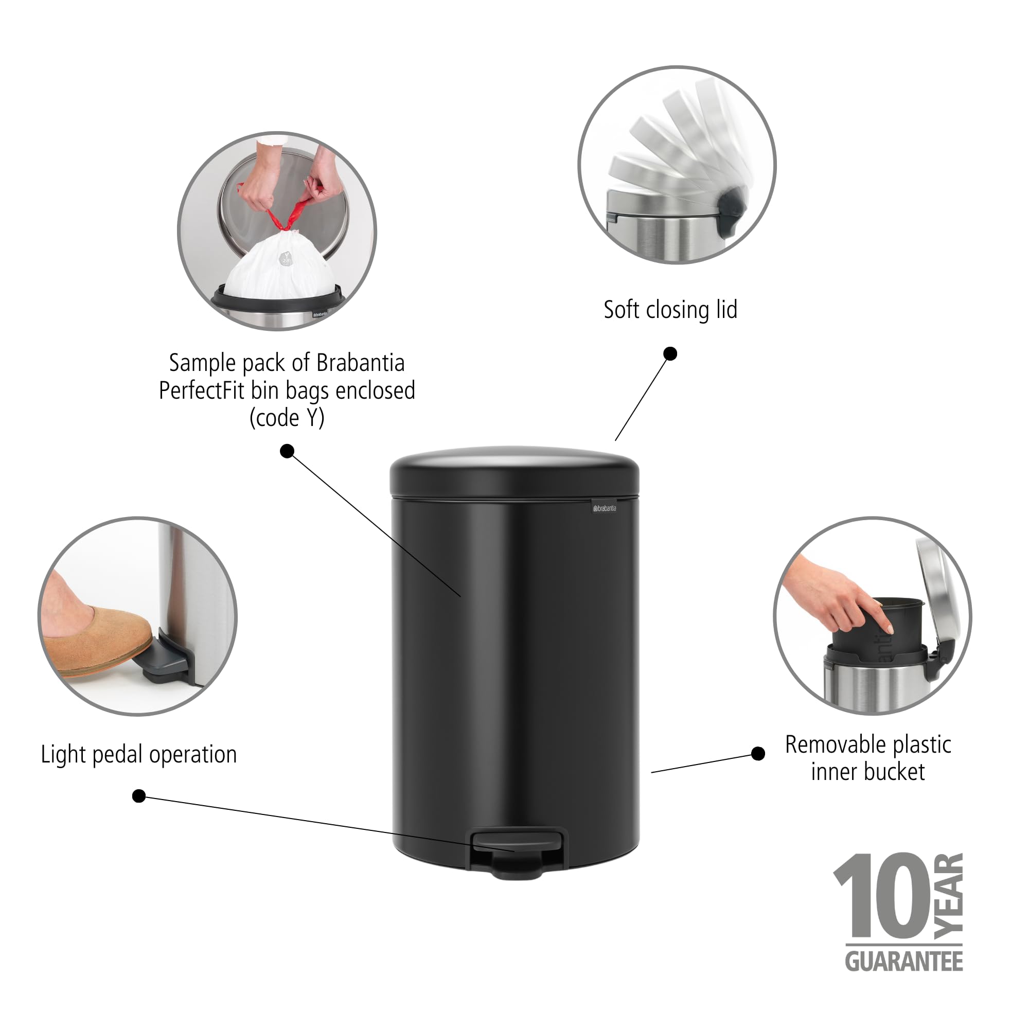 brabantia-newicon-treteimer-20-l-matt-black-geruchsdicht image 2