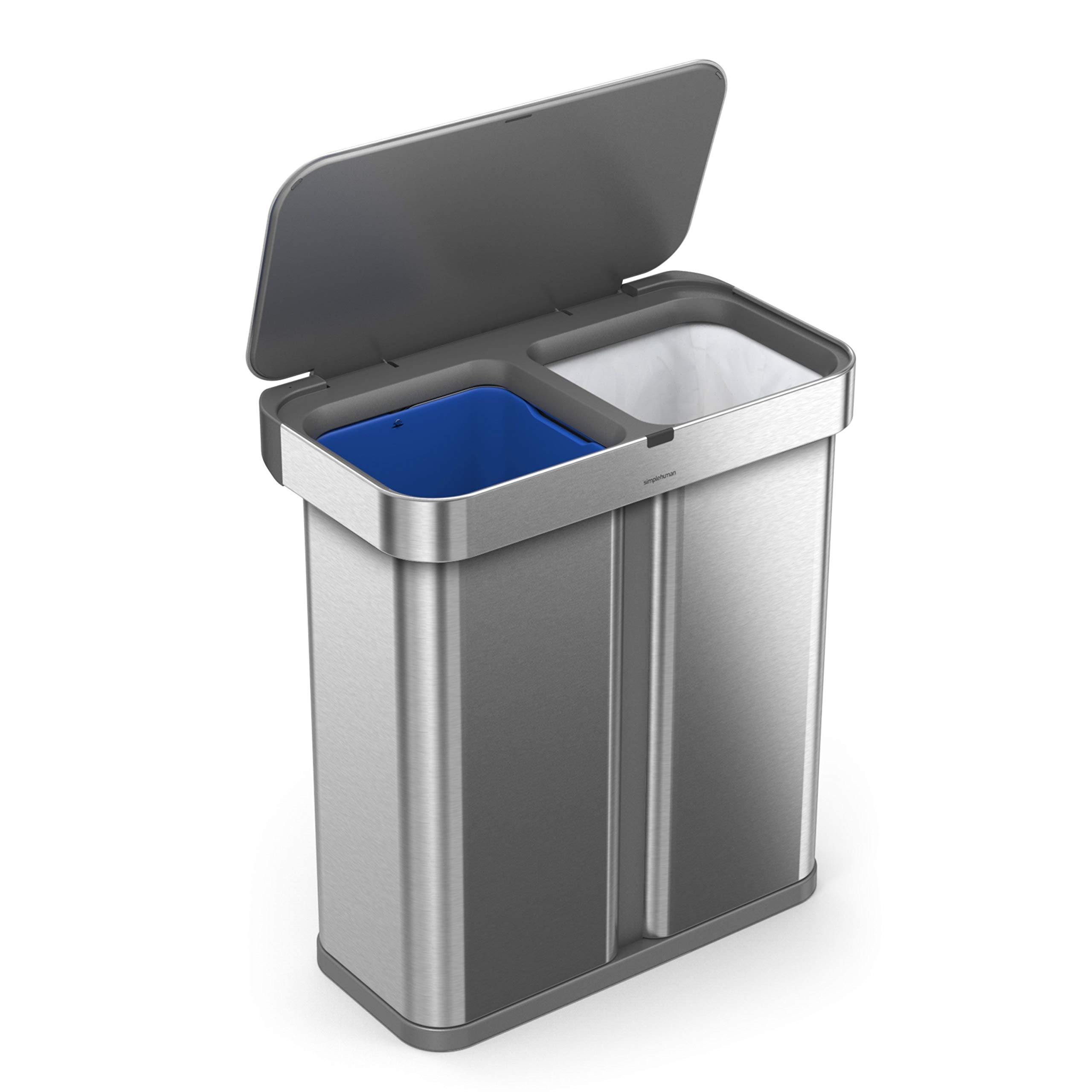 simplehuman-sensorabfalleimer-58l-recycling-edelstahl-sprachsteuerung image 4
