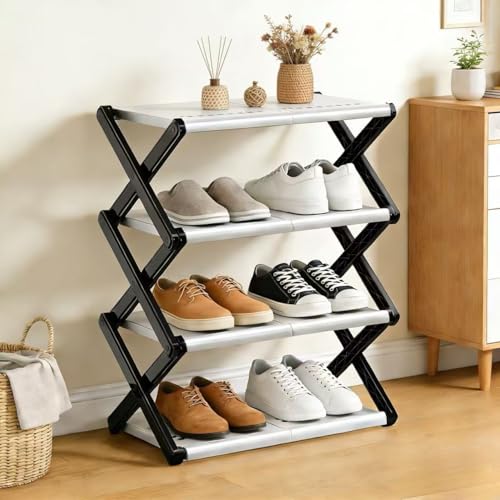 mopup-schuhregal-4-ebenen-52x25x64-cm-faltbar-schwarz image 4