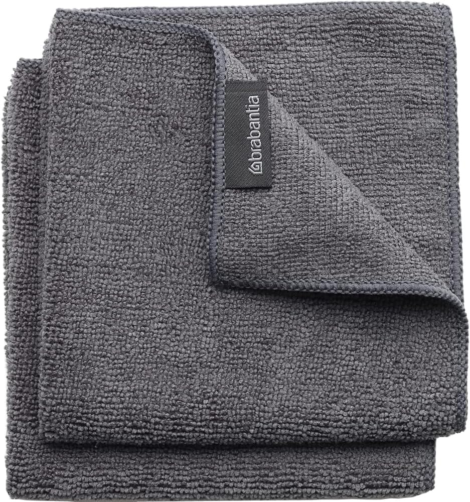 brabantia-mikrofaser-geschirrhandtuch-dunkelgrau-2er-set-30x30 image 1