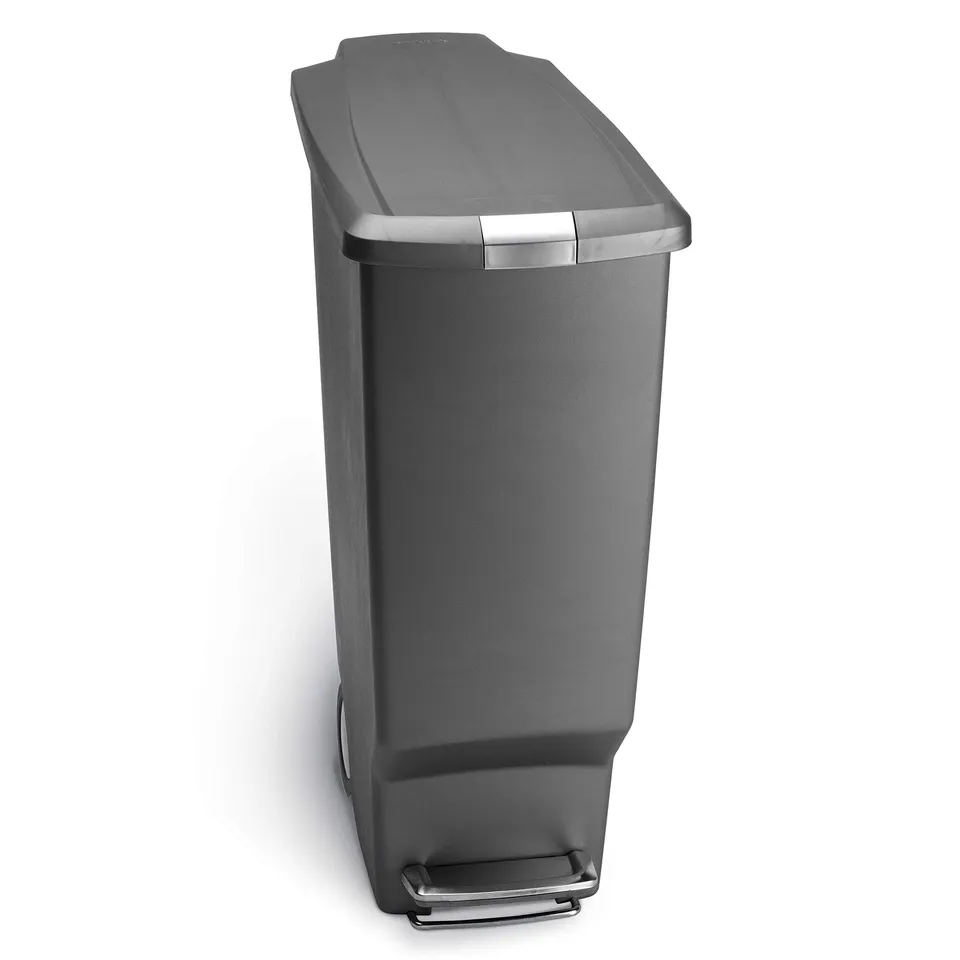 simplehuman-treteimer-cw1363-40l-grau-schmal-m-lltrennung image 1