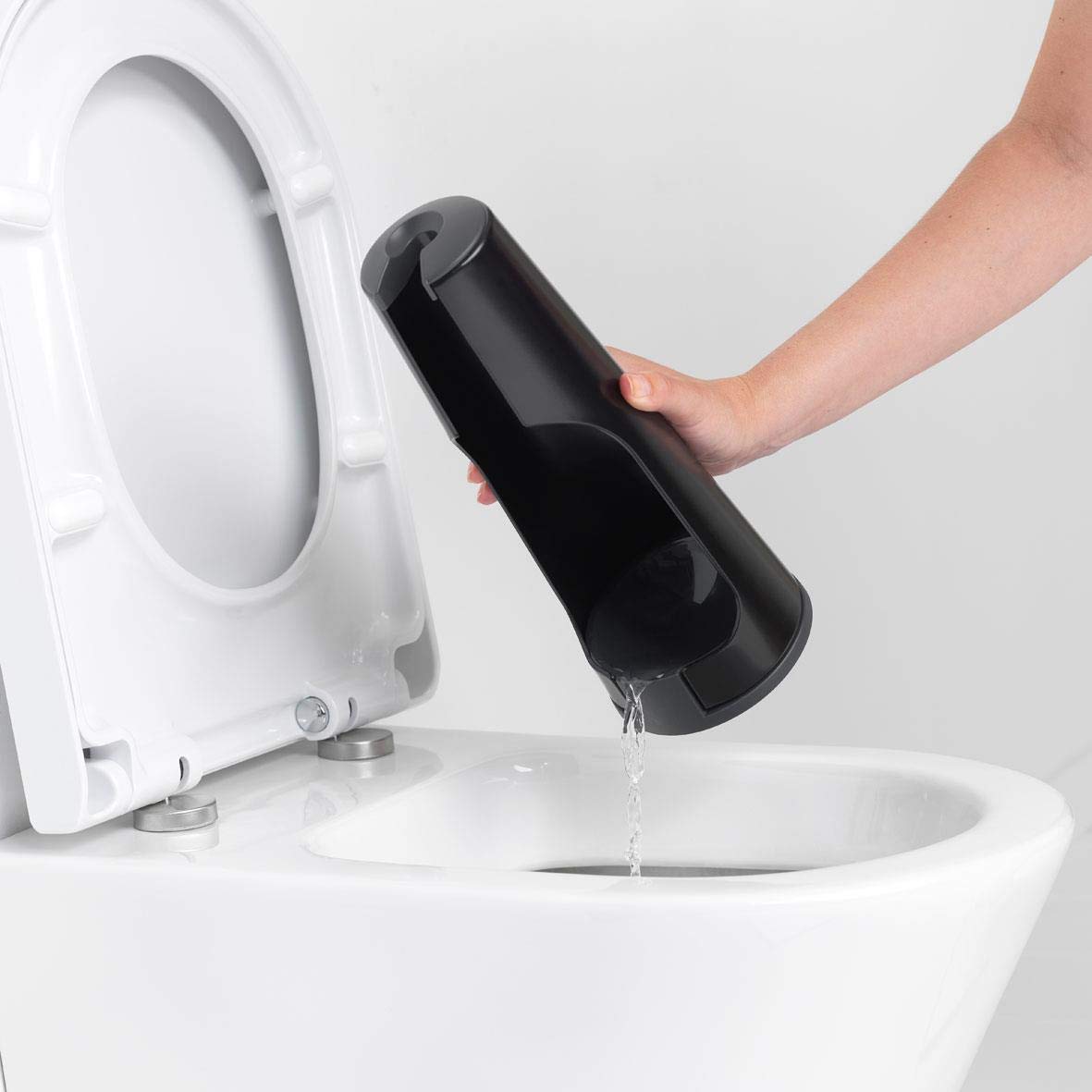 brabantia-wc-garnitur-mit-b-rste-matt-schwarz-kunststoff-halter image 3