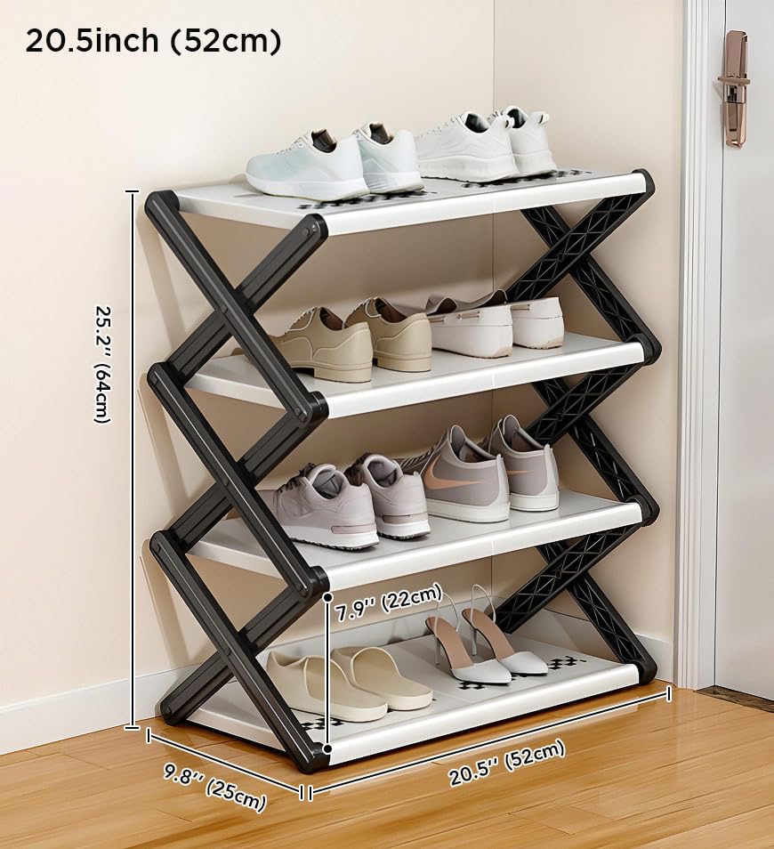 mopup-schuhregal-4-ebenen-52x25x64-cm-faltbar-schwarz image 5