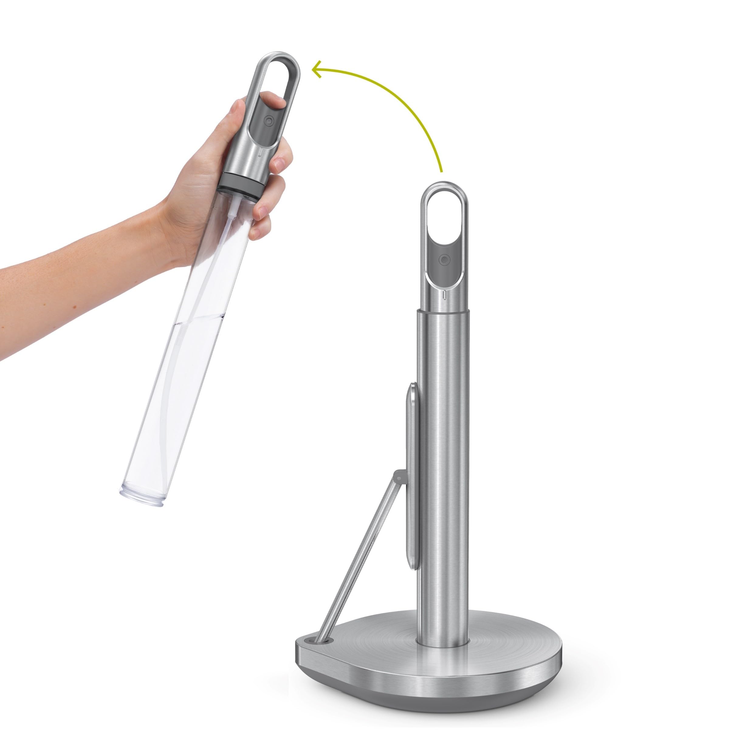 simplehuman-k-chenrollenhalter-mit-spray-edelstahl-geb-rstet-170-ml image 1