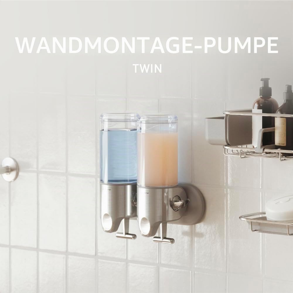 simplehuman-bt1028-wandspender-doppelt-2x444-ml-edelstahl image 2