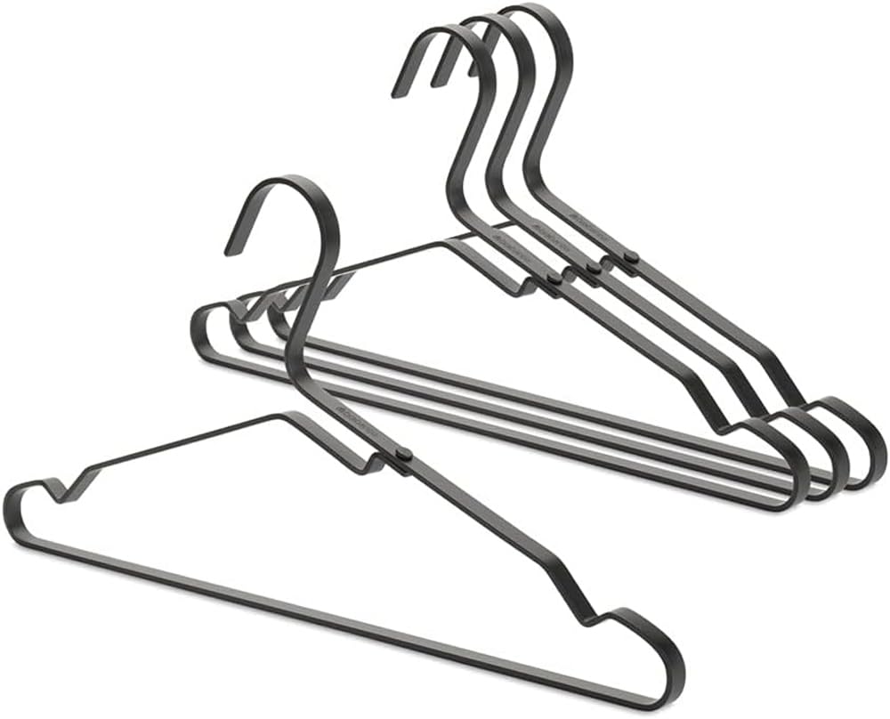 brabantia-aluminium-kleiderb-gel-4er-set-schwarz-rutschfest image 1