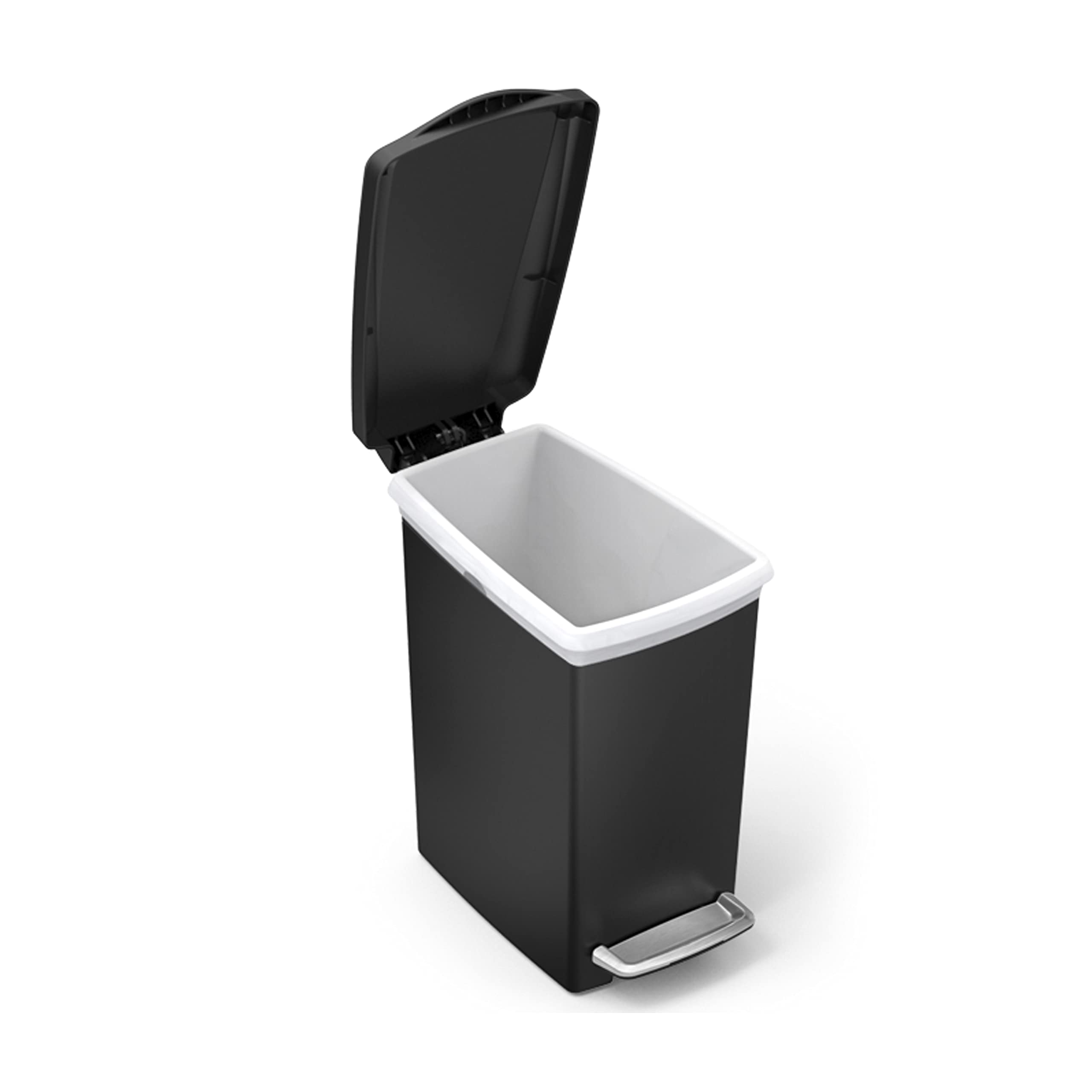 simplehuman-treteimer-cw1329-10-l-schwarzer-kunststoff-schmal image 2