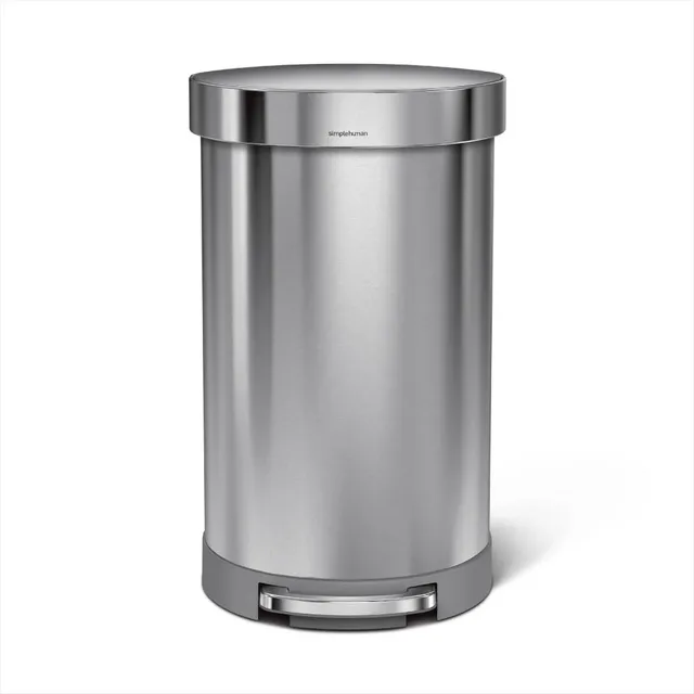 simplehuman-treteimer-cw2030-45-l-halbrund-edelstahl image 1