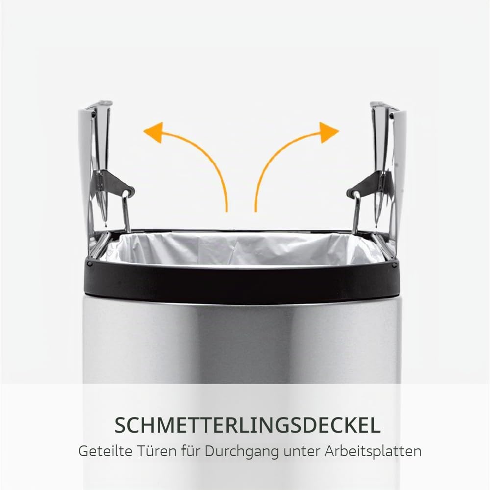 simplehuman-cw1899-treteimer-10-l-schmetterling-edelstahl image 3