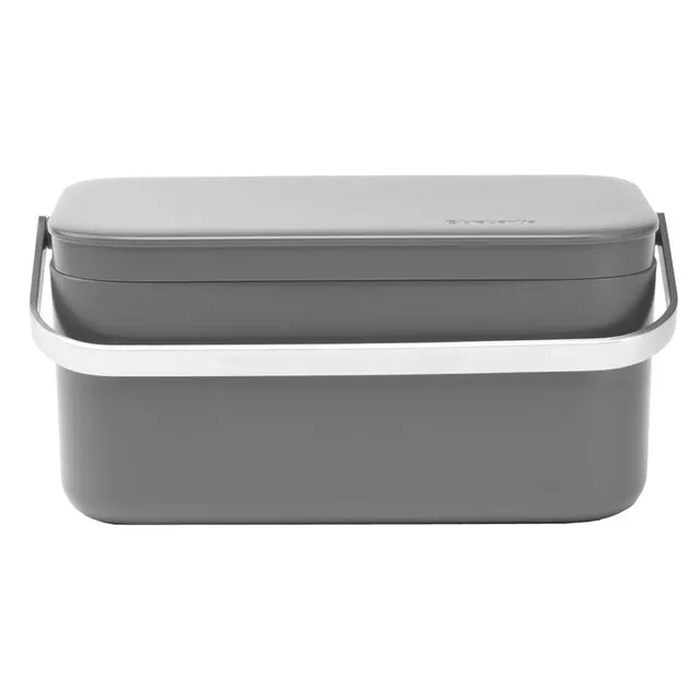 brabantia-abfalleimer-biom-ll-dunkelgrau-klein-edelstahlgriff image 1
